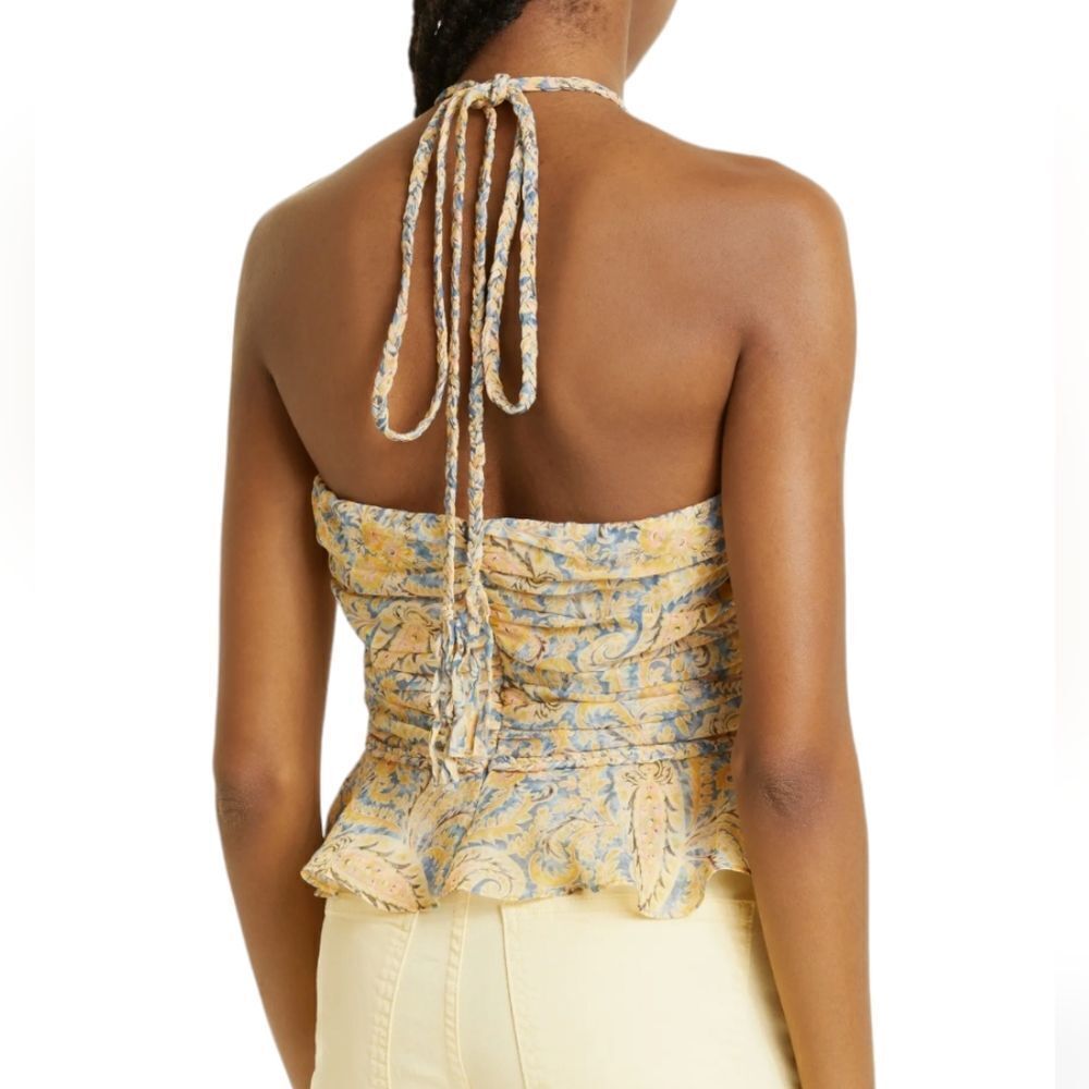 NWOT Veronica Beard Arienne Paisley Silk Halter Top - Picture 3 of 10
